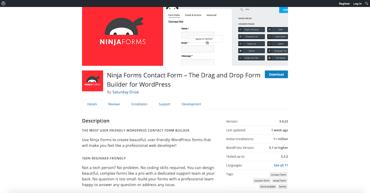 Ninja Forms: best contact form plugins